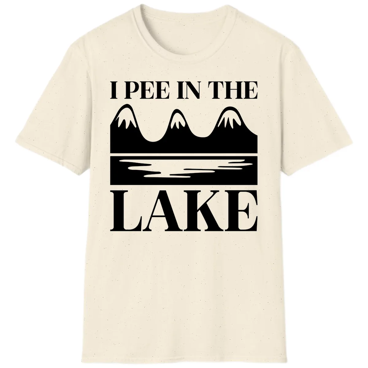 I Pee In The Lake Mountains Graphic T-Shirt in Natural