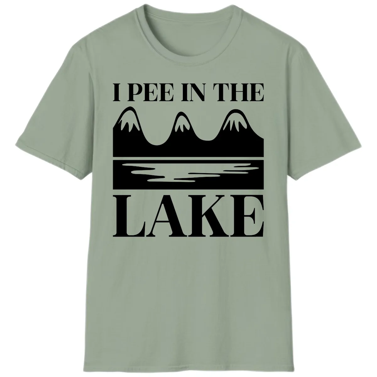 I Pee In The Lake Mountains Graphic T-Shirt in Sage