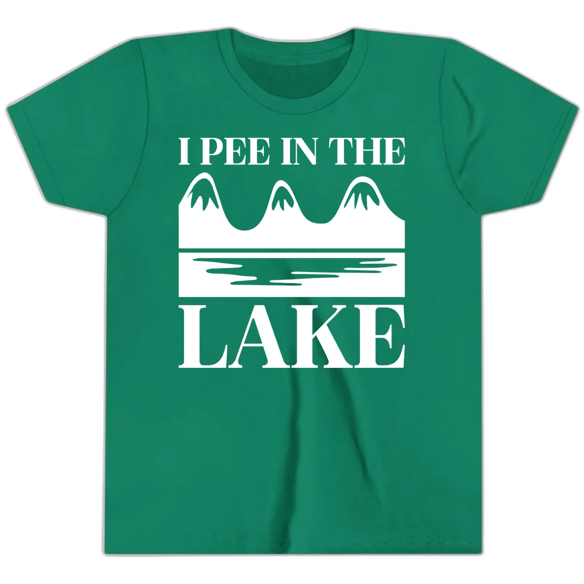I Pee In The Lake Mountains Graphic Youth T-Shirt in Kelly