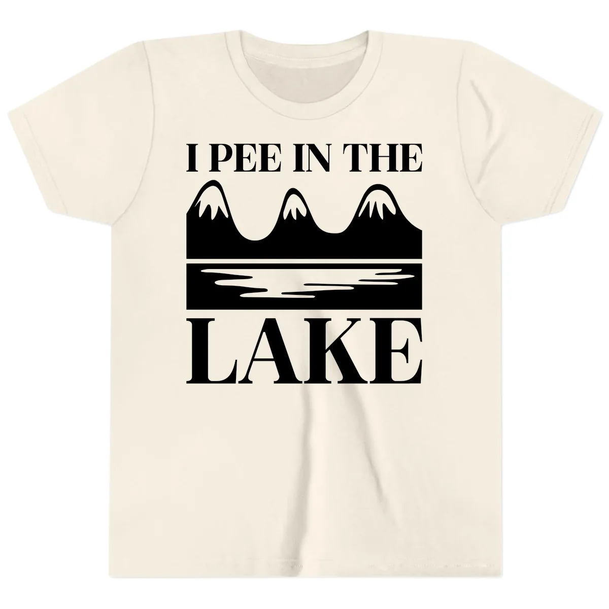 I Pee In The Lake Mountains Graphic Youth T-Shirt in Natural