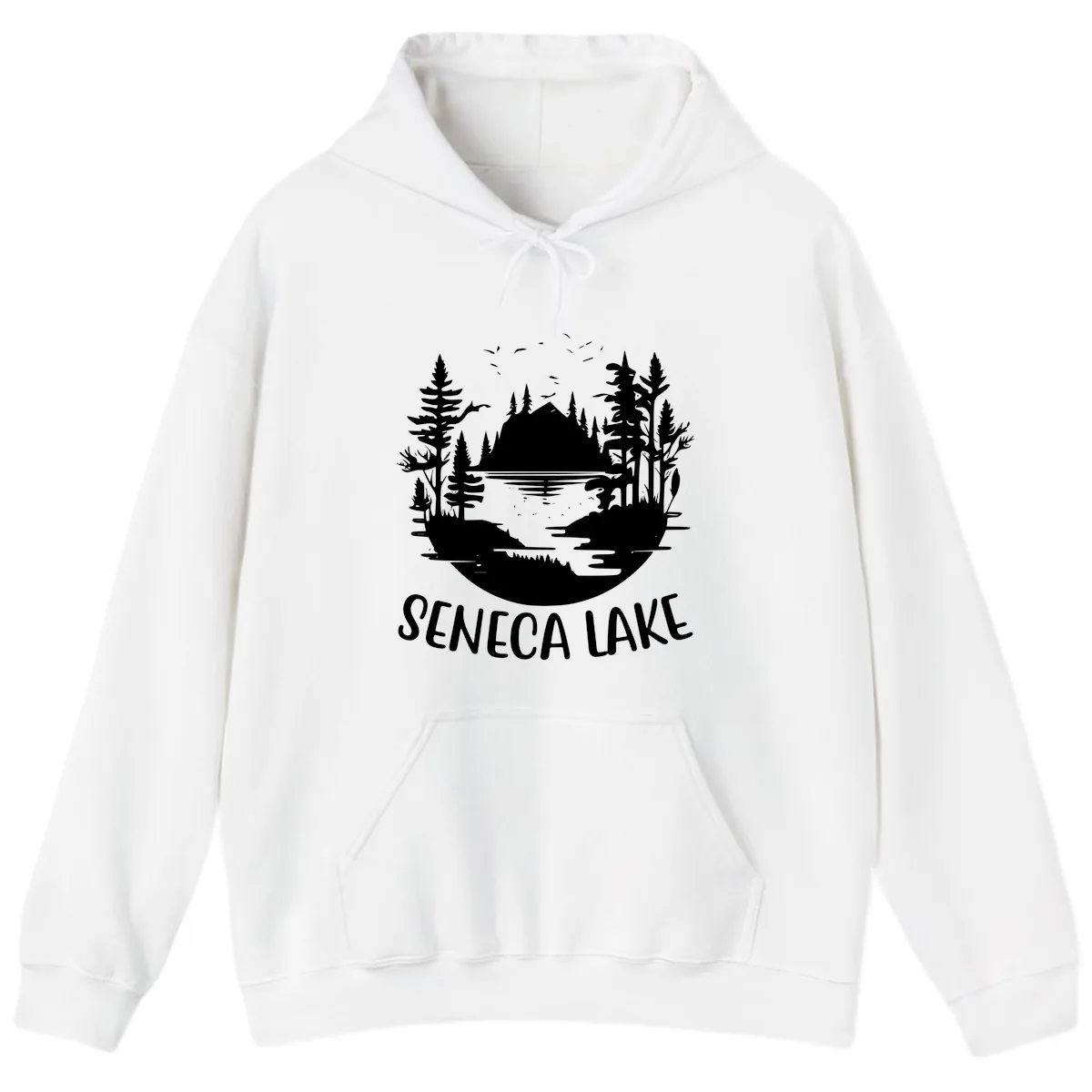 Seneca Lake Scenic Vista Hoodie in White