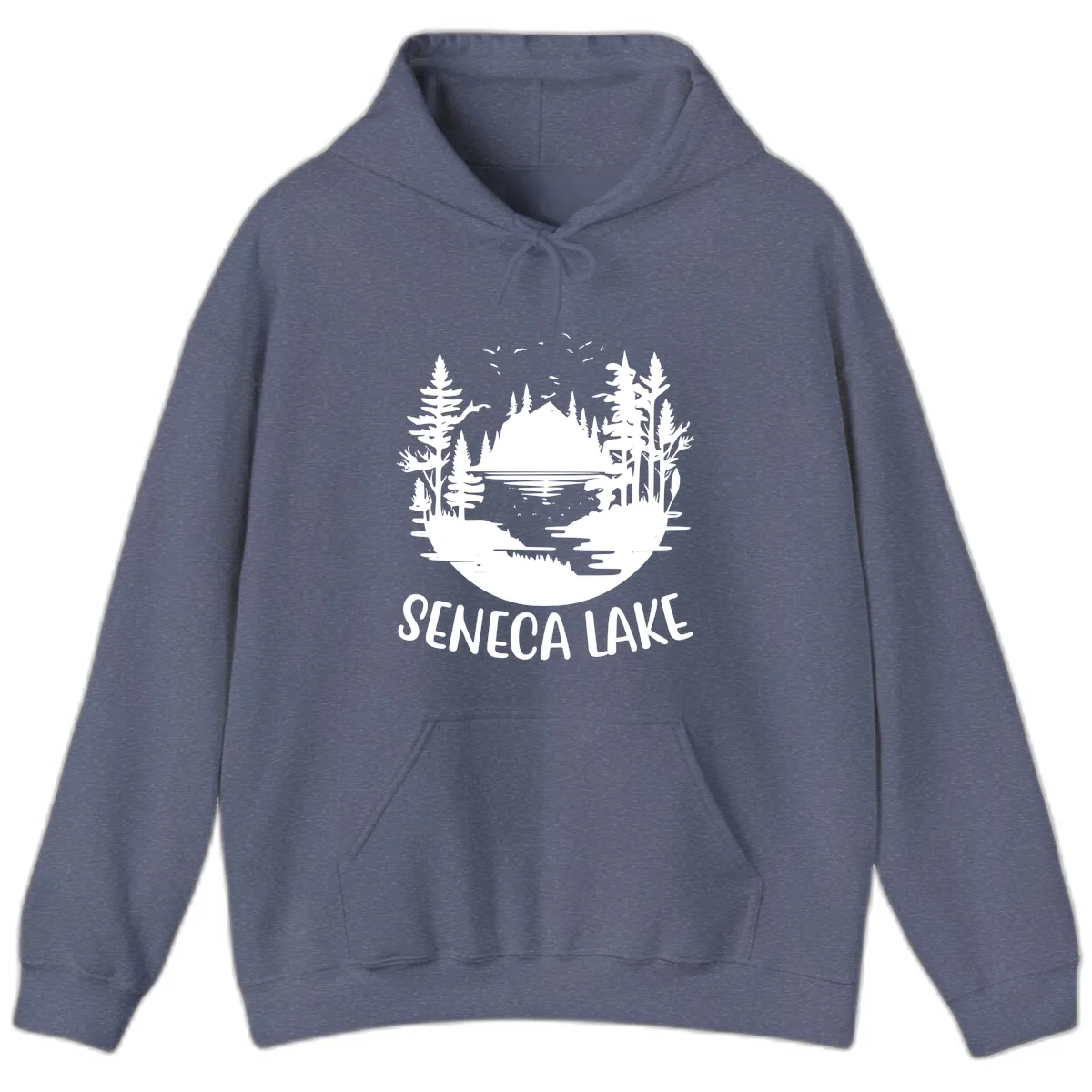 Seneca Lake Scenic Vista Hoodie in Heather Navy