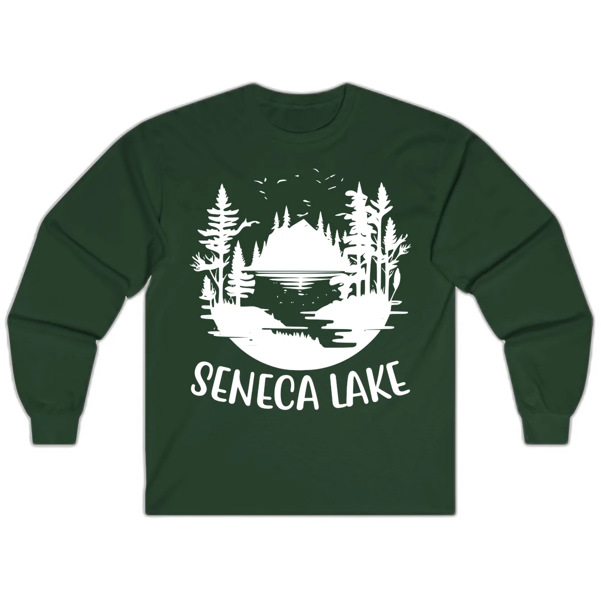 Seneca Lake Scenic Vista Long Sleeve in Forest Green