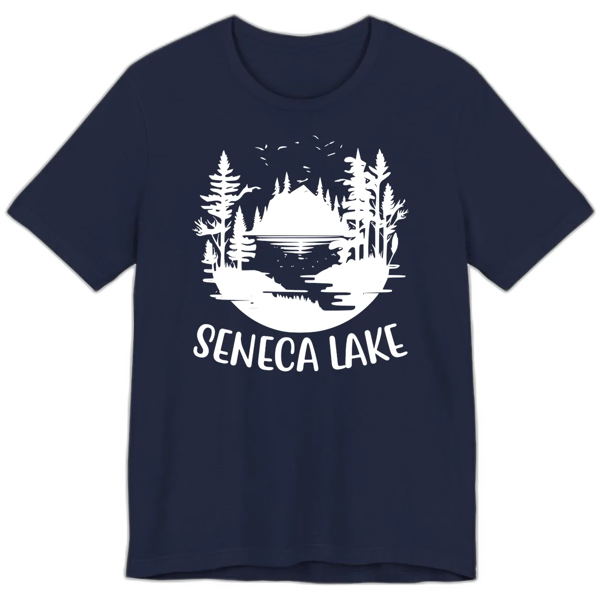 Seneca Lake Scenic Vista Premium T-Shirt in Navy