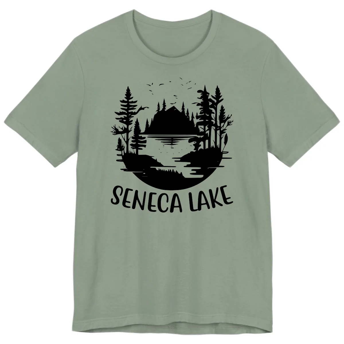 Seneca Lake Scenic Vista Premium T-Shirt in Sage