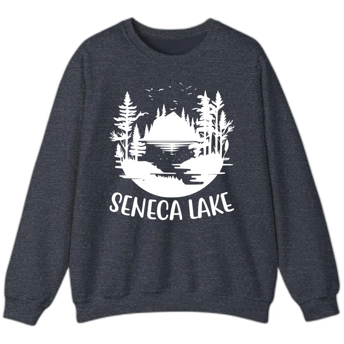 Seneca Lake Scenic Vista Sweatshirt in Heather Sport Dark Navy