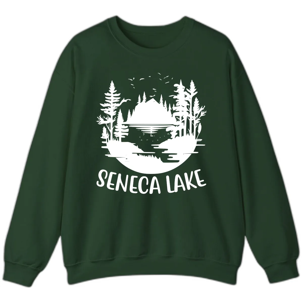 Seneca Lake Scenic Vista Sweatshirt in Forest Green