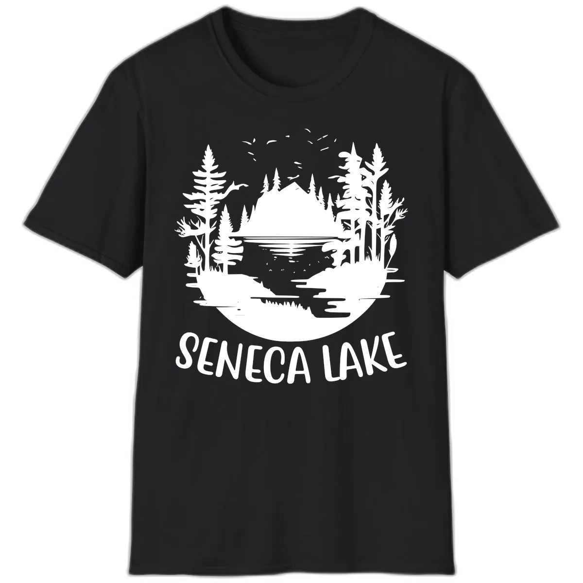 Seneca Lake Scenic Vista T-Shirt in Black