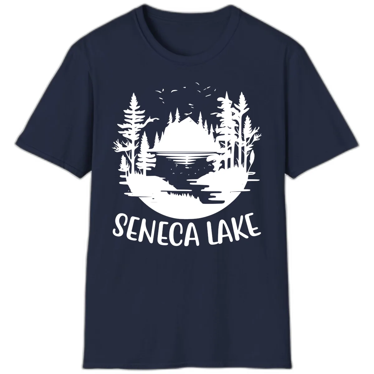Seneca Lake Scenic Vista T-Shirt in Navy
