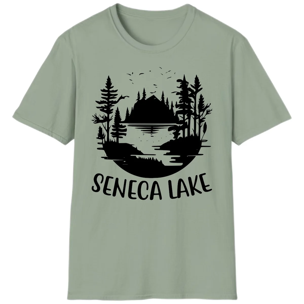 Seneca Lake Scenic Vista T-Shirt in Sage