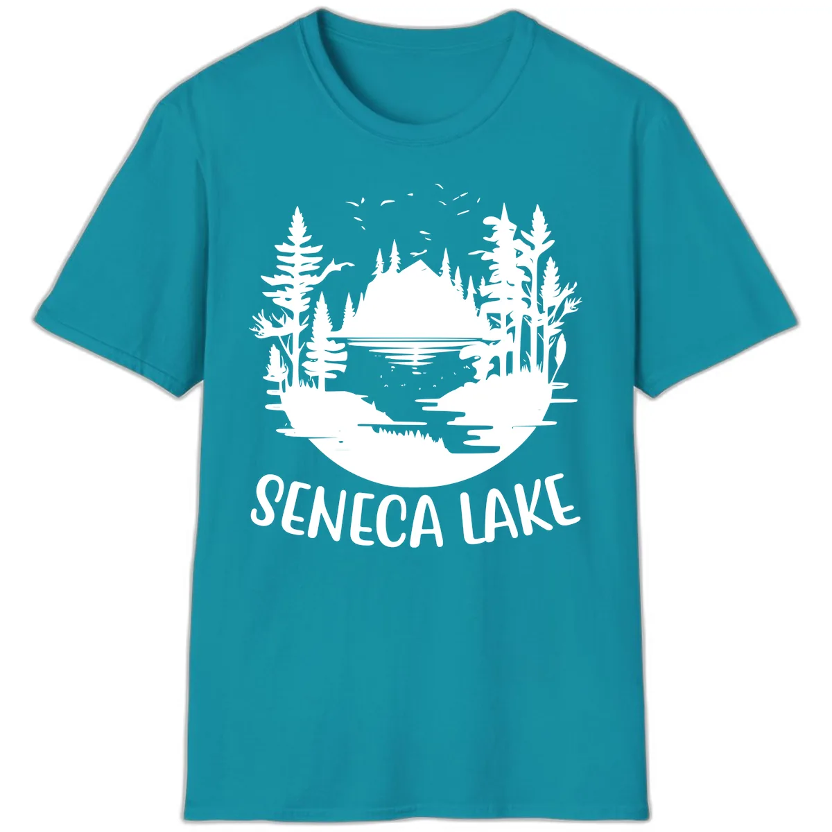 Seneca Lake Scenic Vista T-Shirt in Tropical Blue
