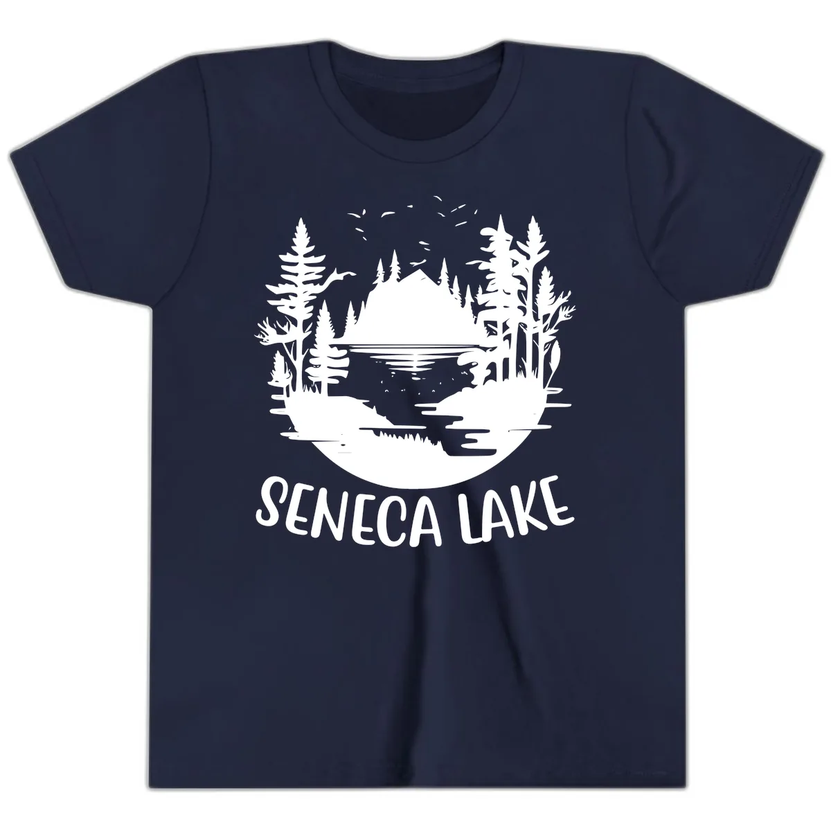 Seneca Lake Scenic Vista Youth T-Shirt in Navy