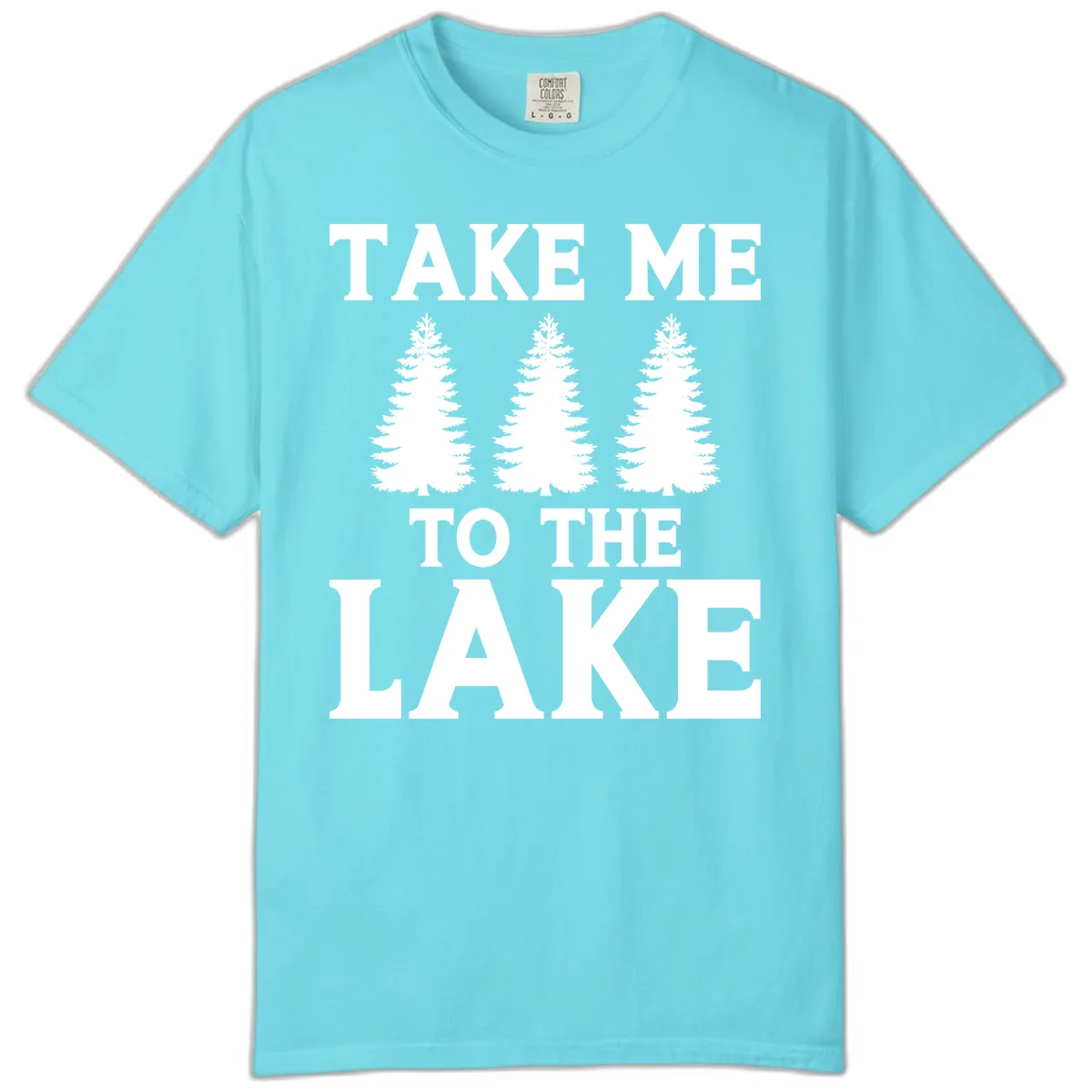 Take Me To The Lake Trees Design Comfort Color in Lagoon Blue