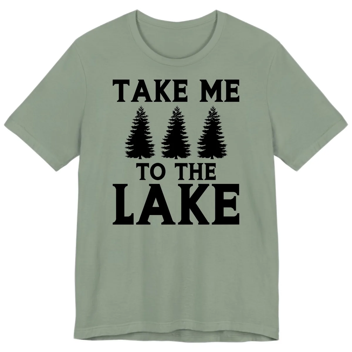 Take Me To The Lake Trees Design Premium T-Shirt in Sage