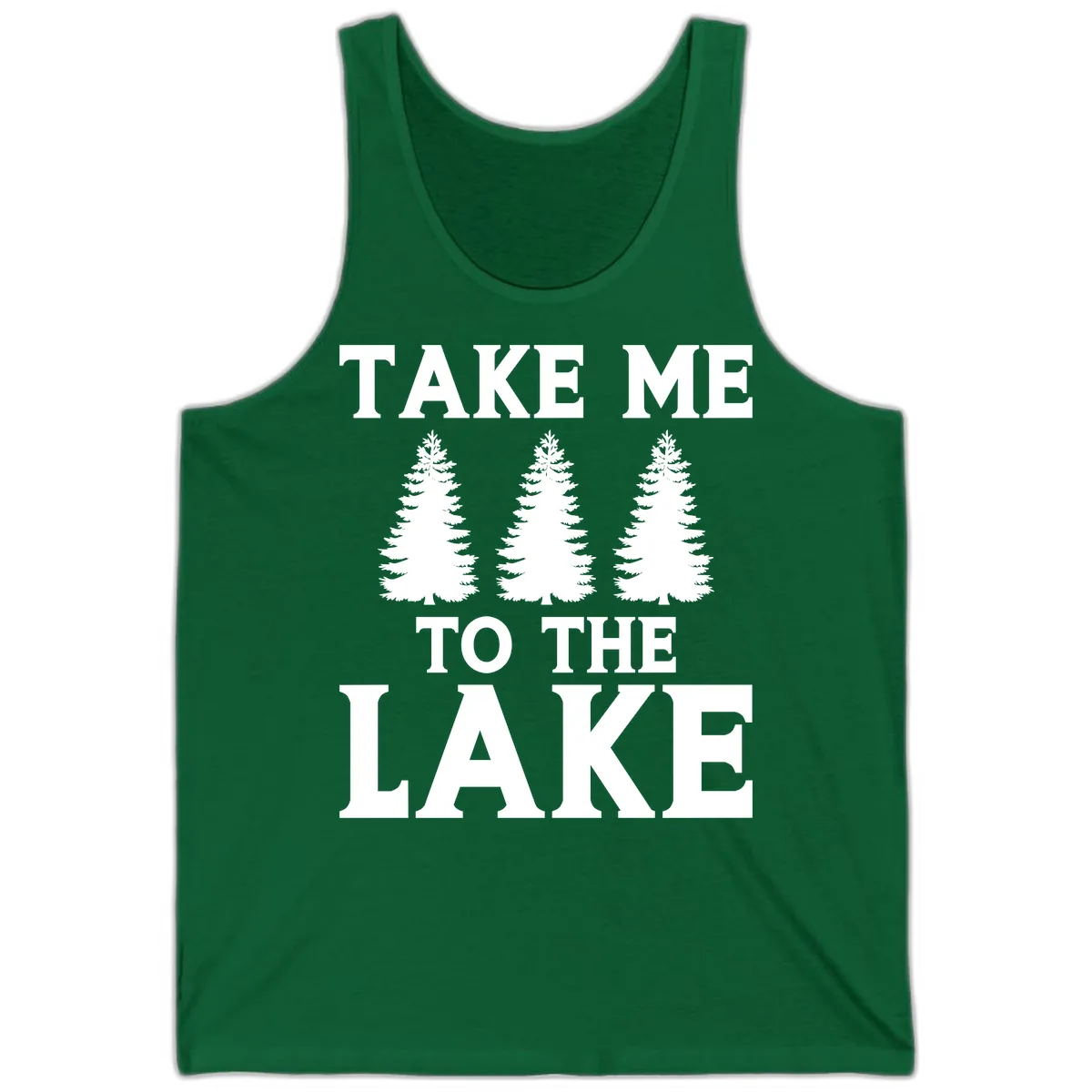 Take Me To The Lake Trees Design Tank in Kelly