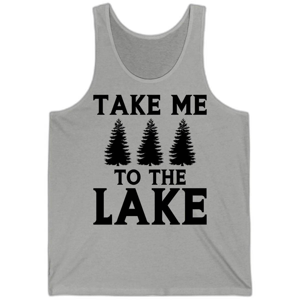 Take Me To The Lake Trees Design Tank in Athletic Heather