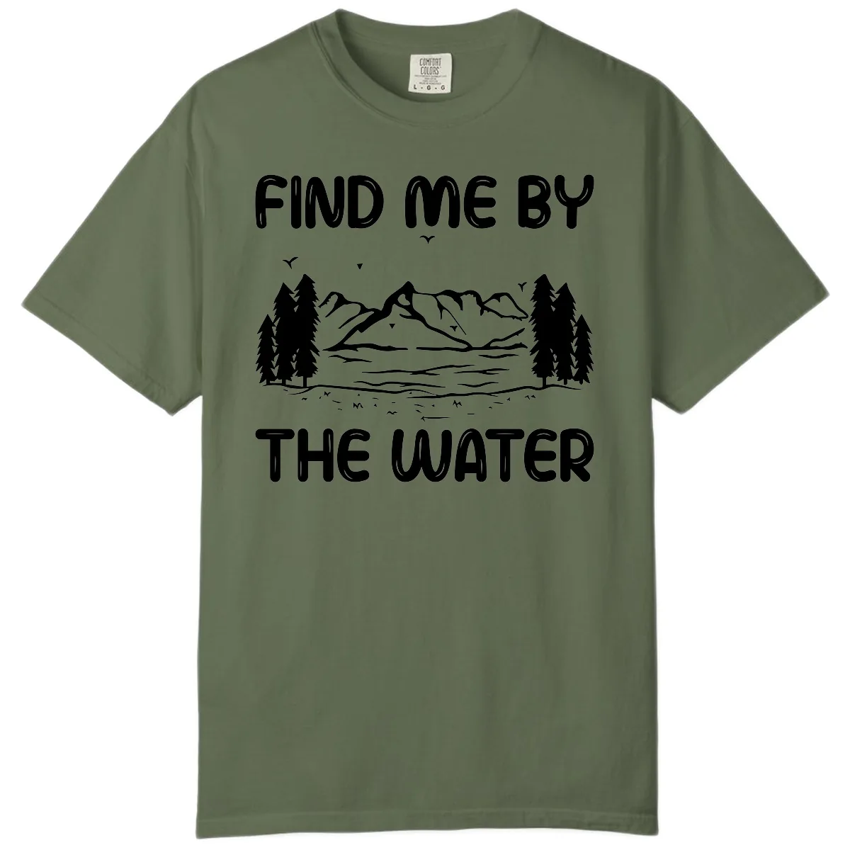 Find Me By The Water Mountain Design Comfort Color in Sage