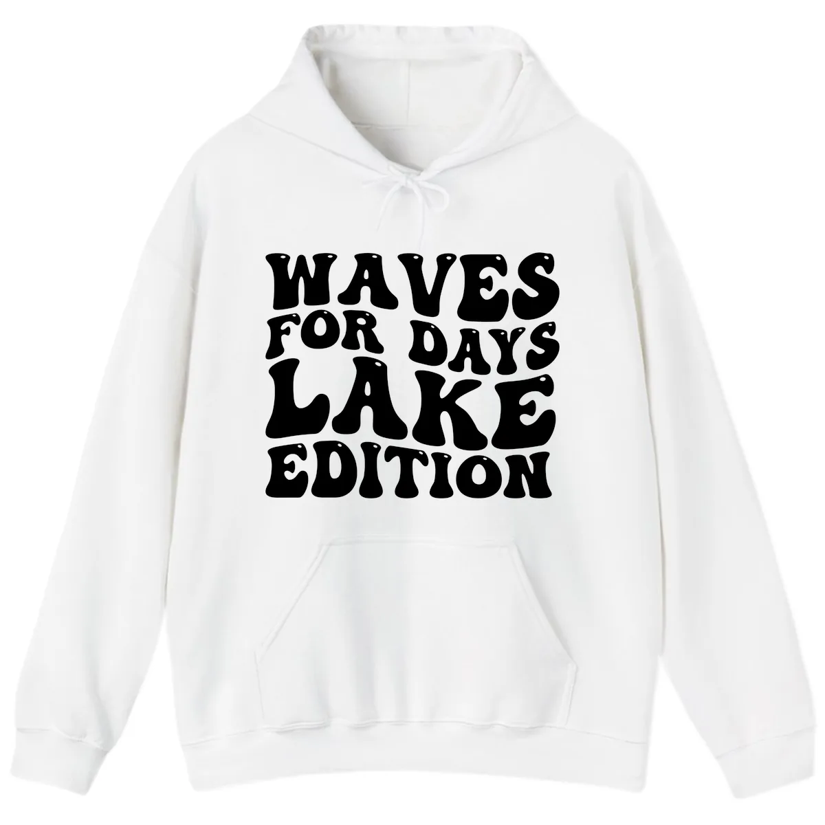 Waves For Days Lake Edition Typography Hoodie in White