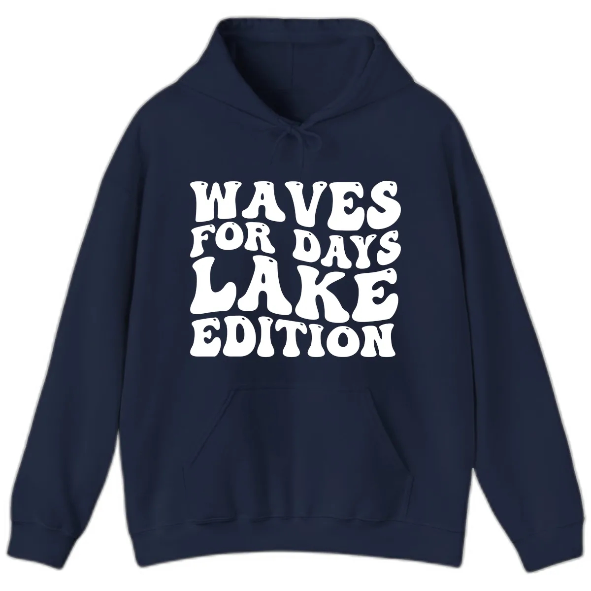 Waves For Days Lake Edition Typography Hoodie in Navy