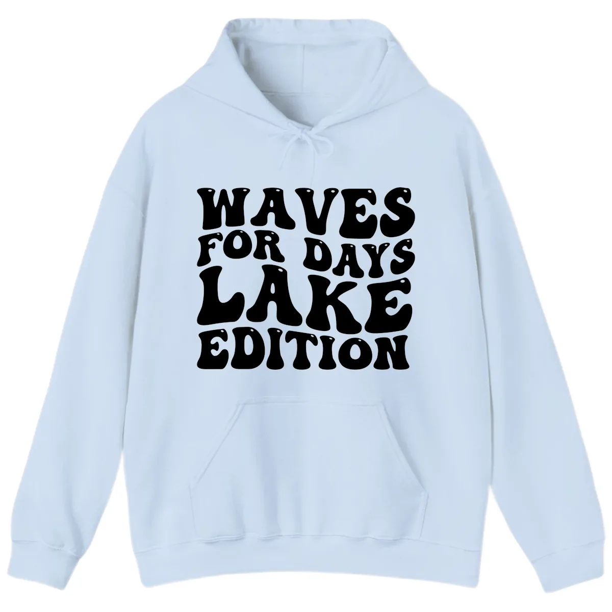 Waves For Days Lake Edition Typography Hoodie in Light Blue