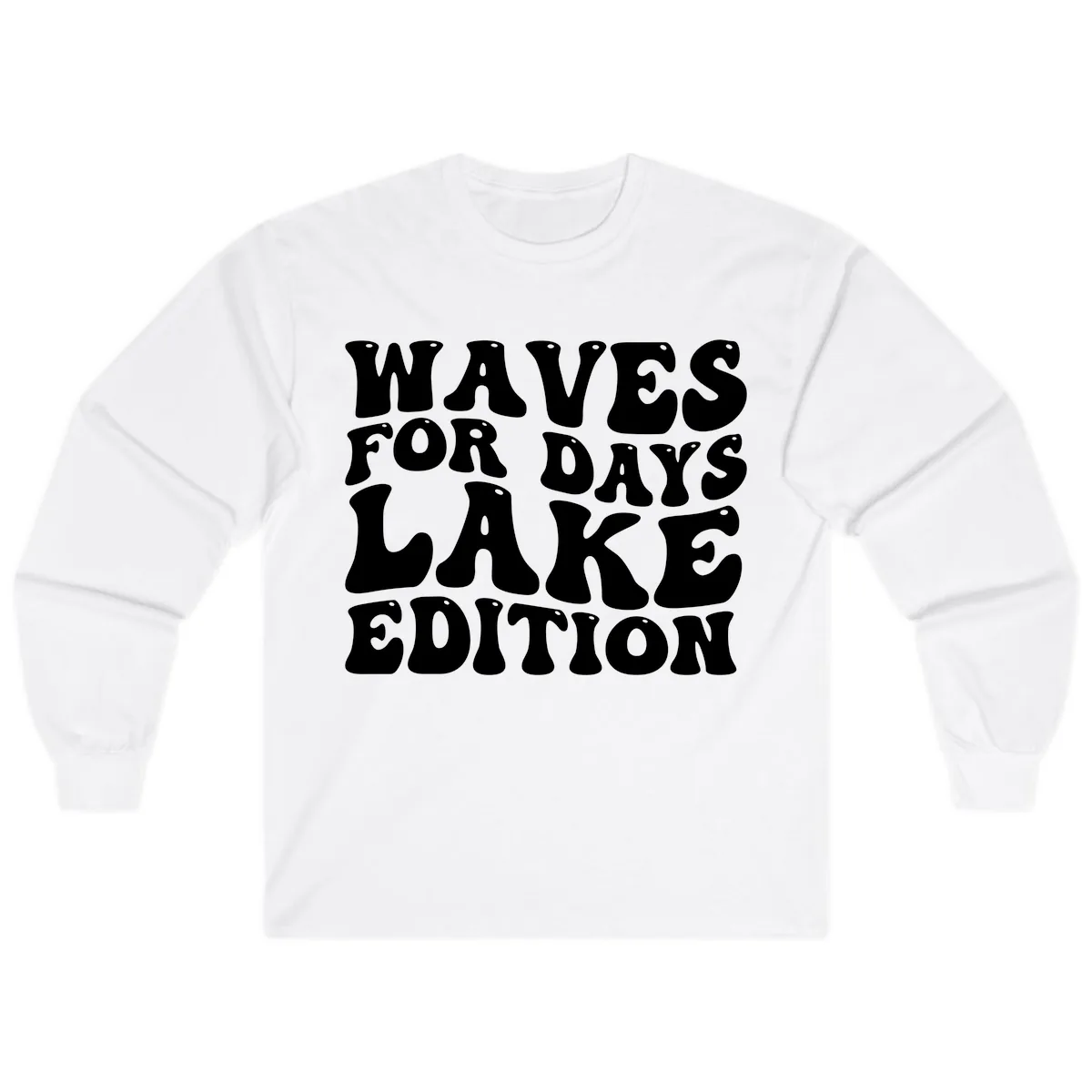Waves For Days Lake Edition Typography Long Sleeve in White