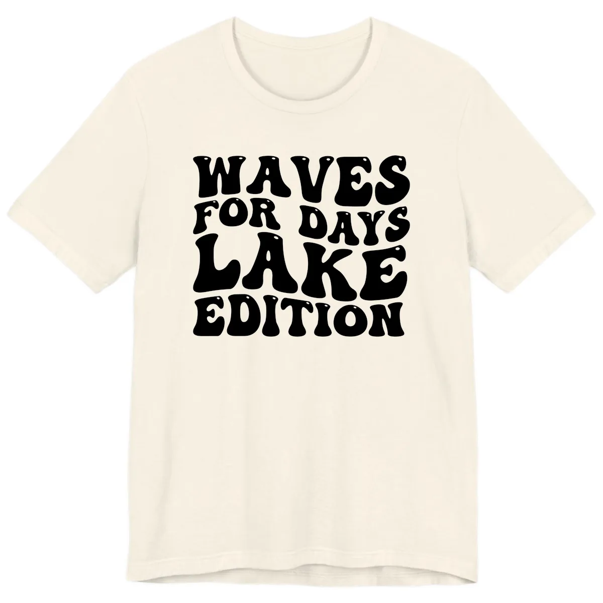 Waves For Days Lake Edition Typography Premium T-Shirt in Natural