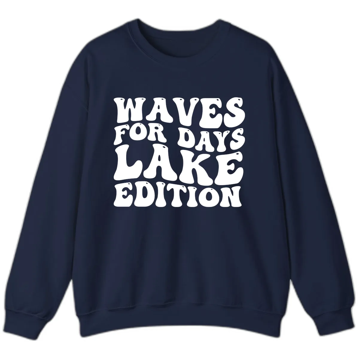 Waves For Days Lake Edition Typography Sweatshirt in Navy