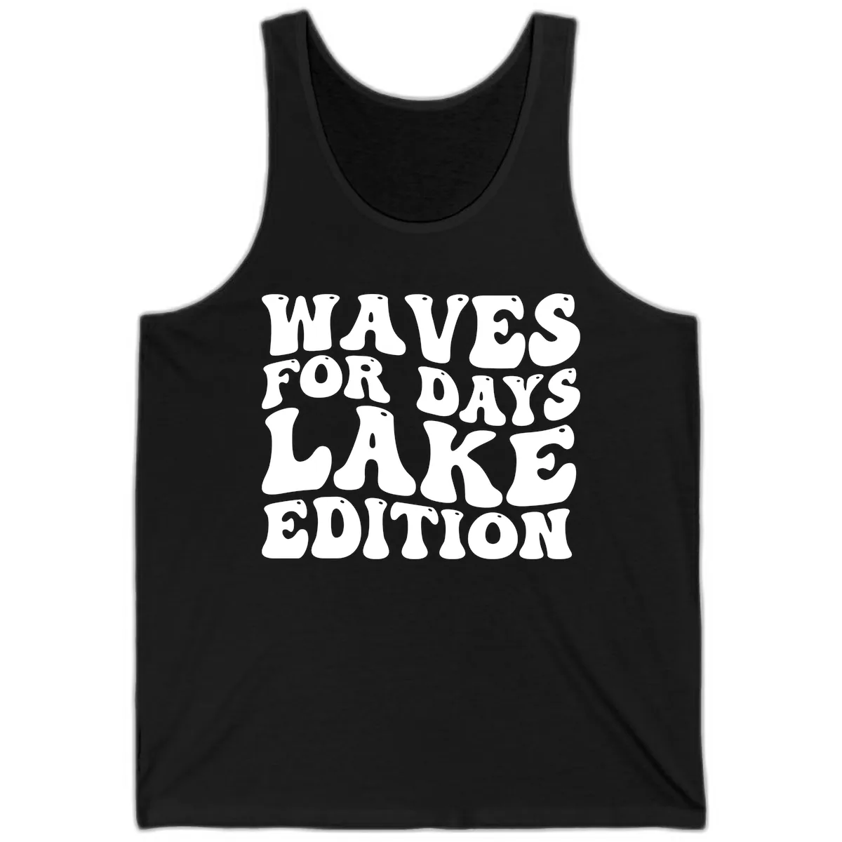Waves For Days Lake Edition Typography Tank in Black