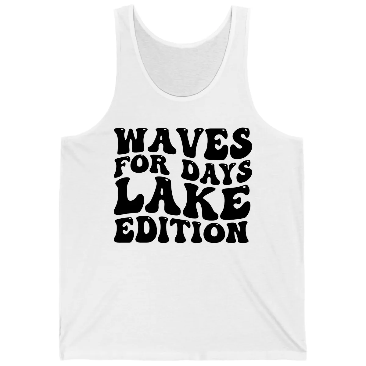 Waves For Days Lake Edition Typography Tank in White
