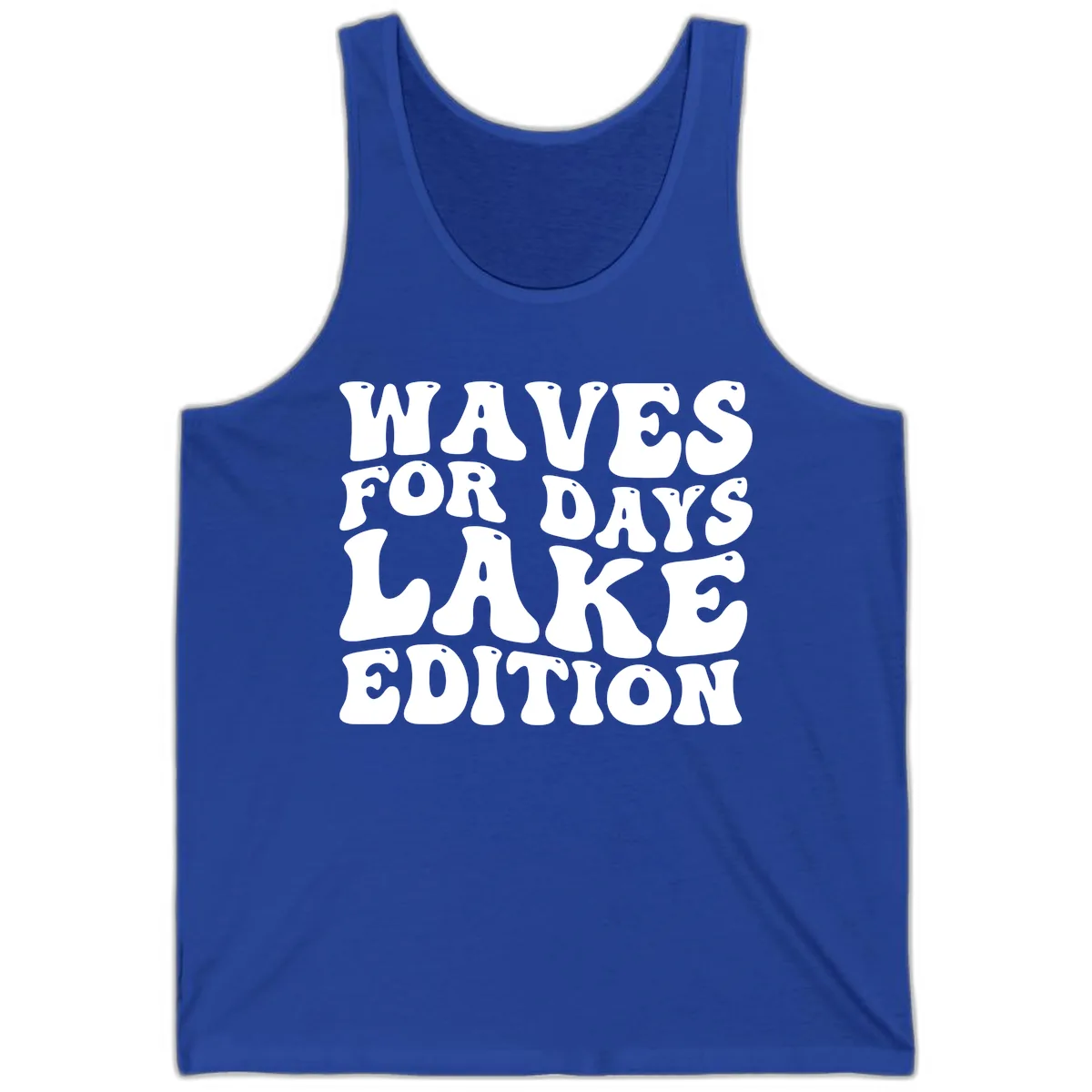 Waves For Days Lake Edition Typography Tank in True Royal