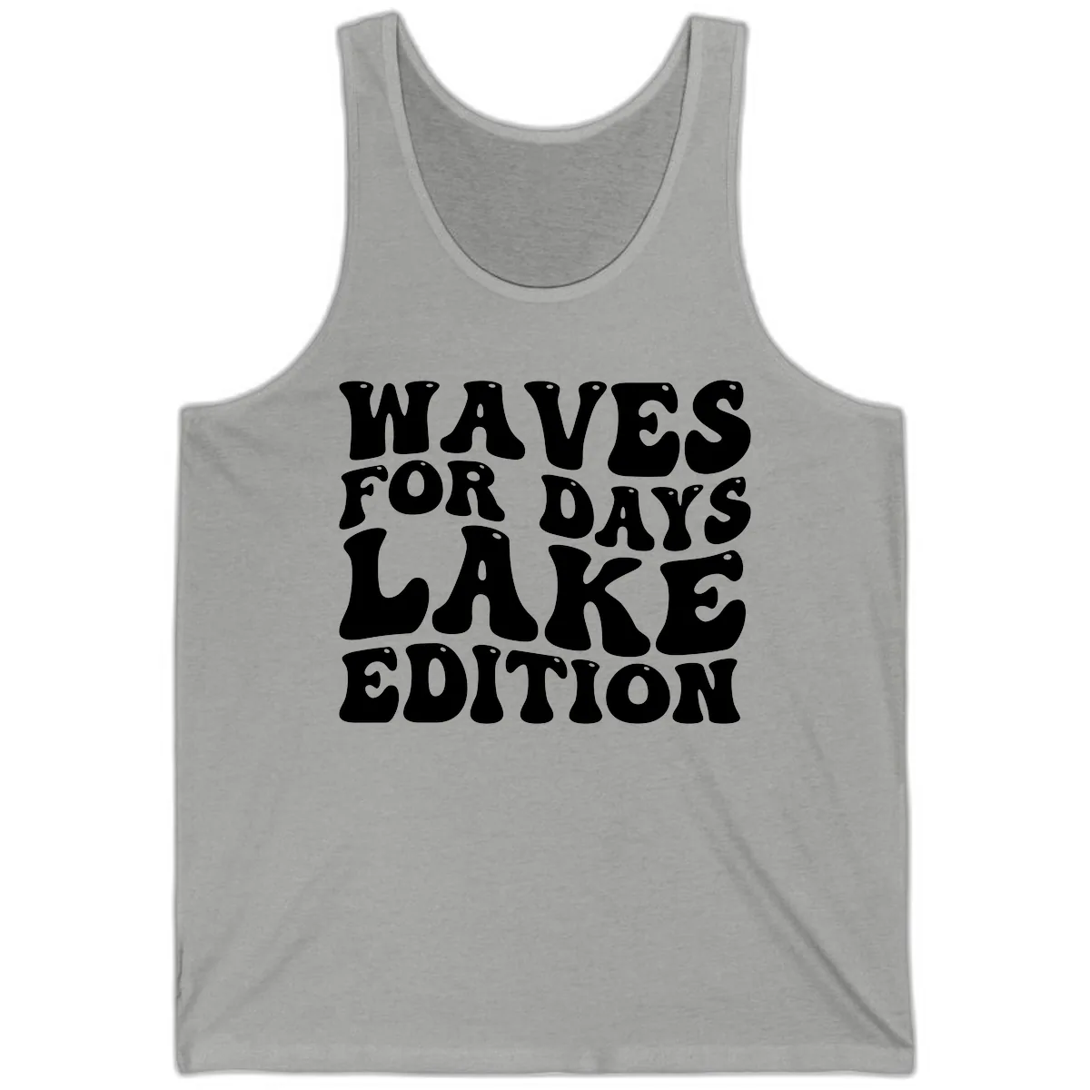 Waves For Days Lake Edition Typography Tank in Athletic Heather