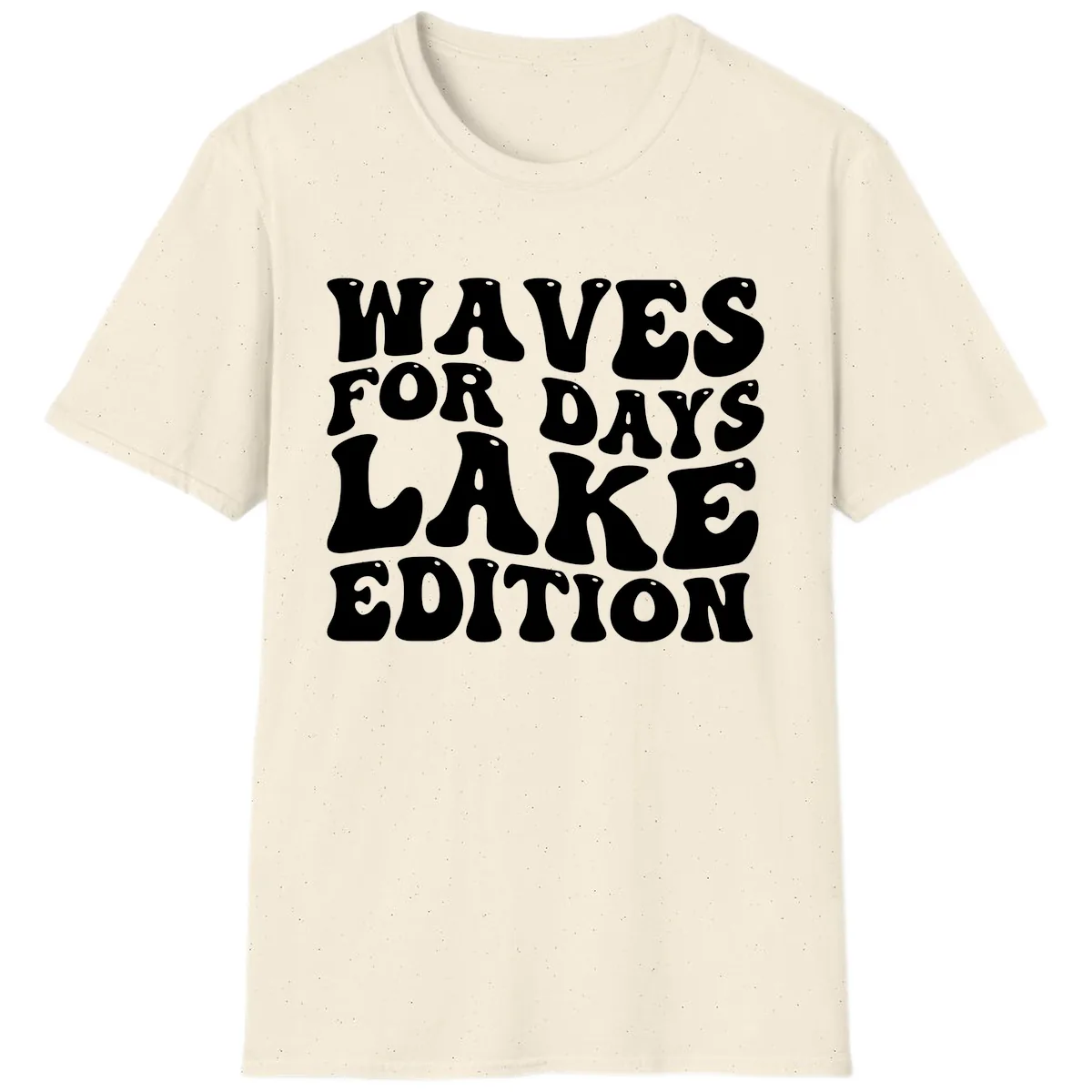 Waves For Days Lake Edition Typography T-Shirt in Natural