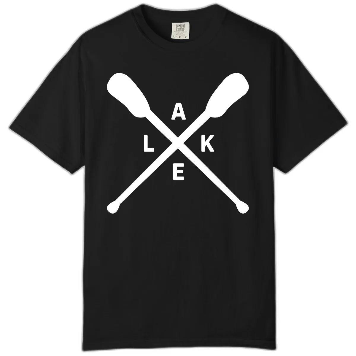 Lake Day Crossed Oars Design Comfort Color in Black