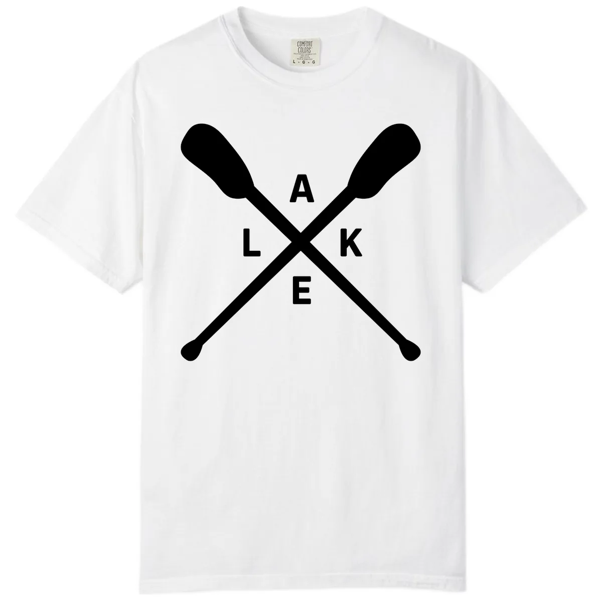 Lake Day Crossed Oars Design Comfort Color in White