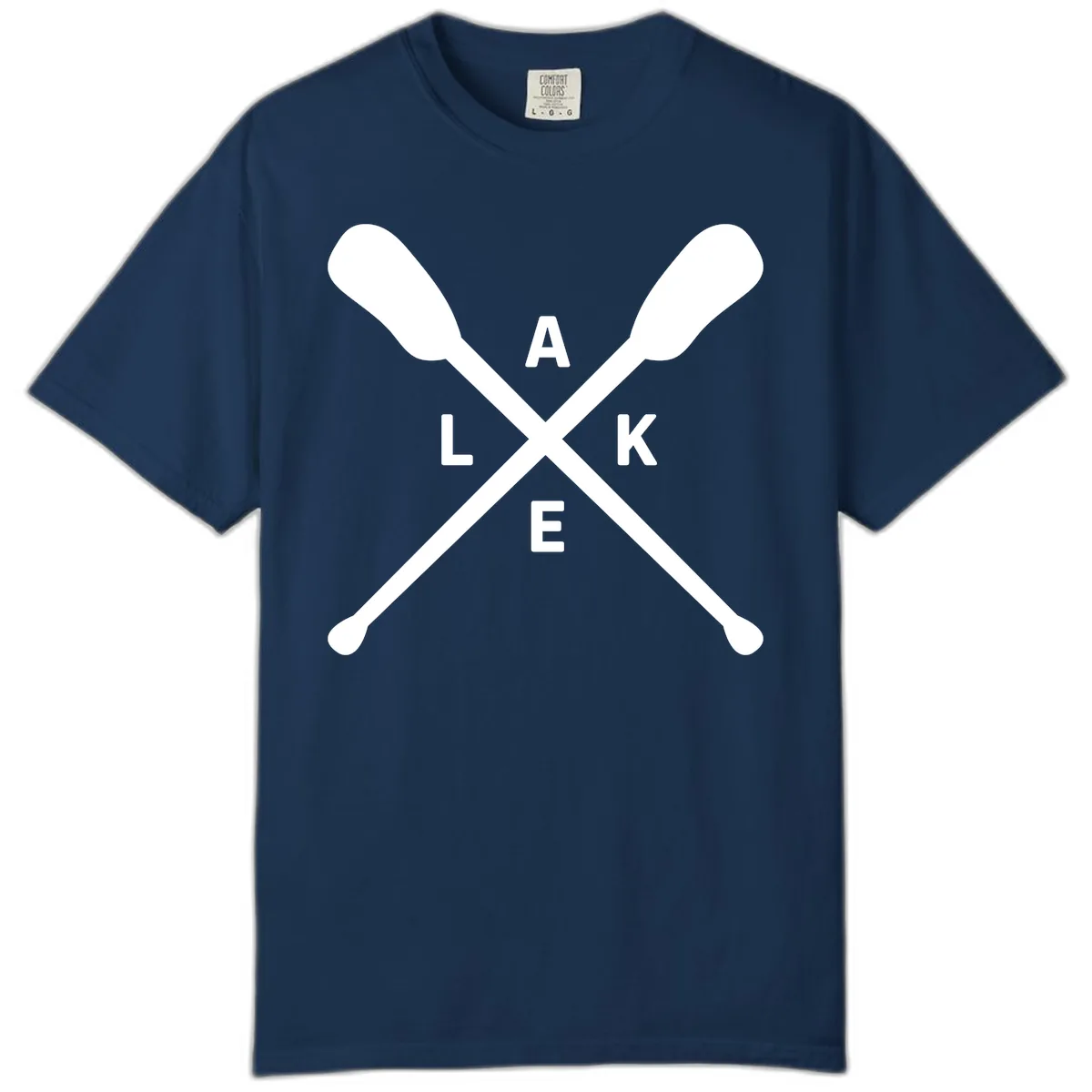 Lake Day Crossed Oars Design Comfort Color in Navy