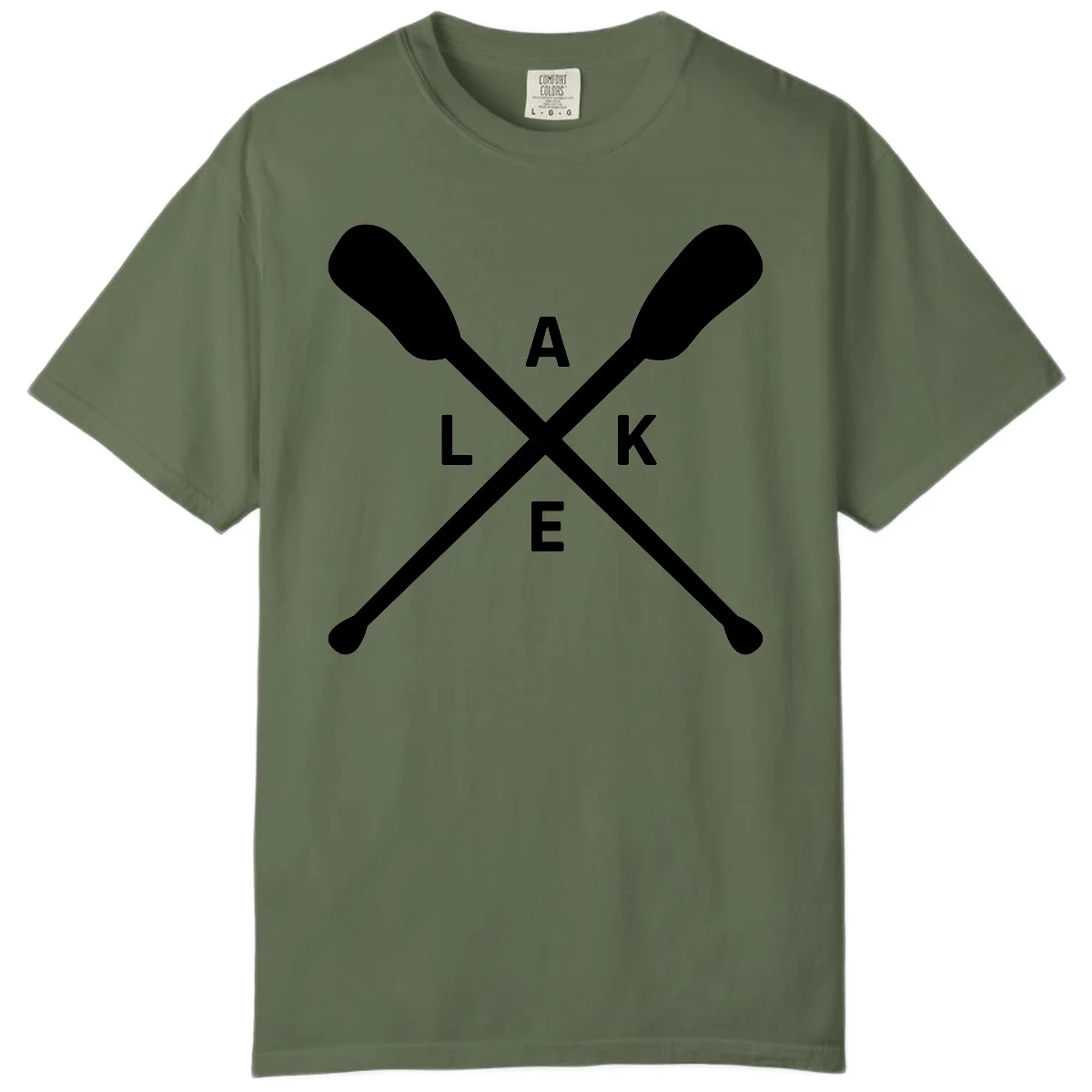Lake Day Crossed Oars Design Comfort Color in Sage
