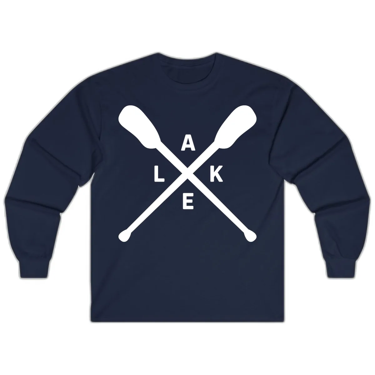 Lake Day Crossed Oars Design Long Sleeve in Navy
