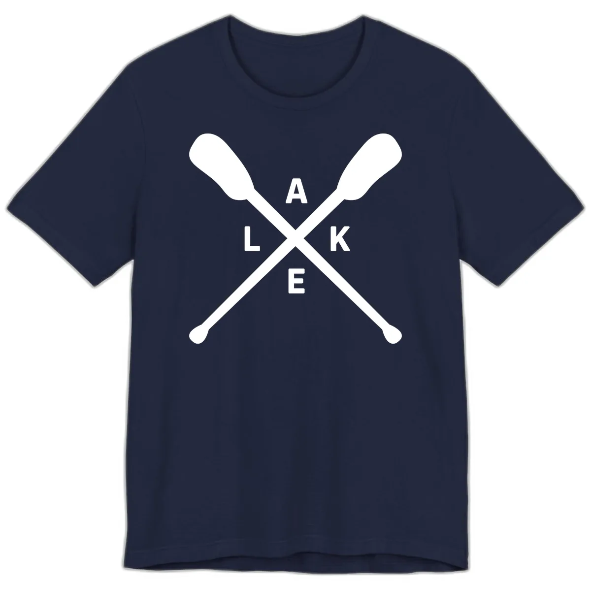 Lake Day Crossed Oars Design Premium T-Shirt in Navy