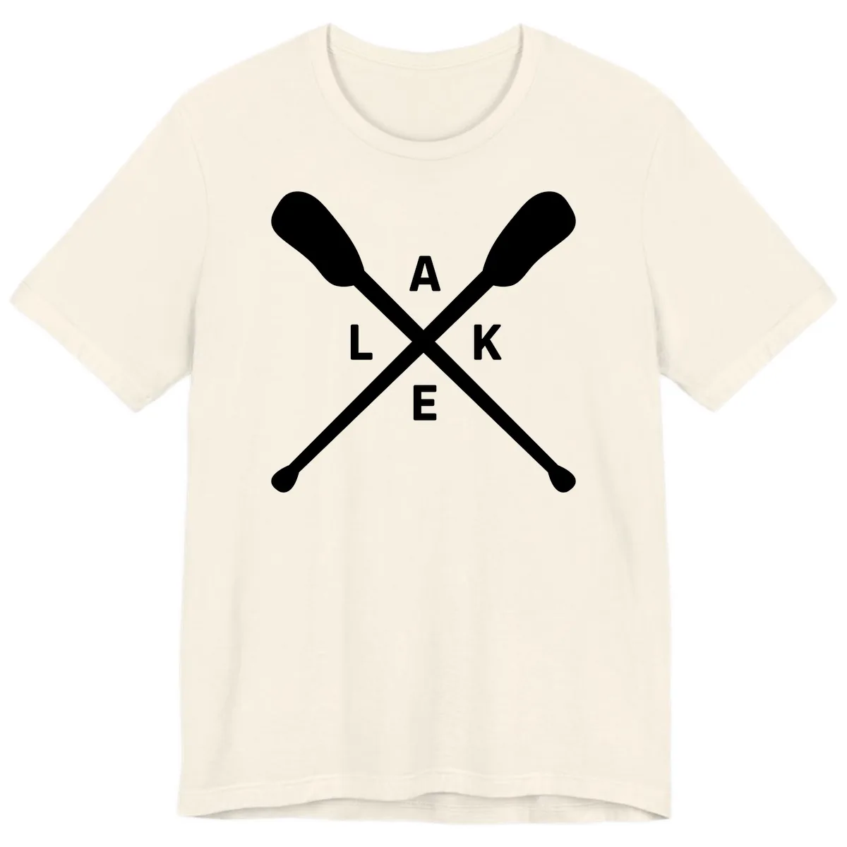 Lake Day Crossed Oars Design Premium T-Shirt in Natural