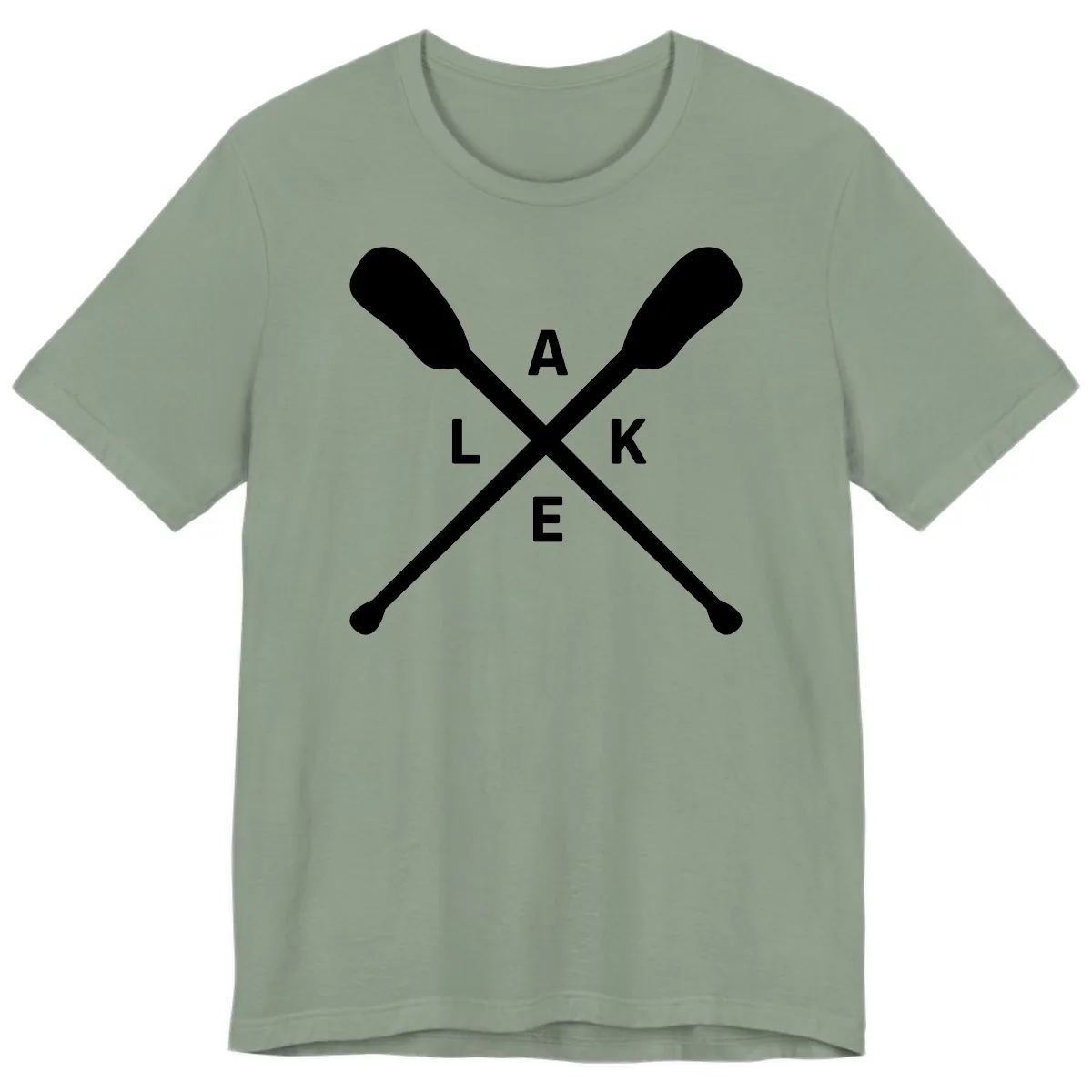 Lake Day Crossed Oars Design Premium T-Shirt in Sage
