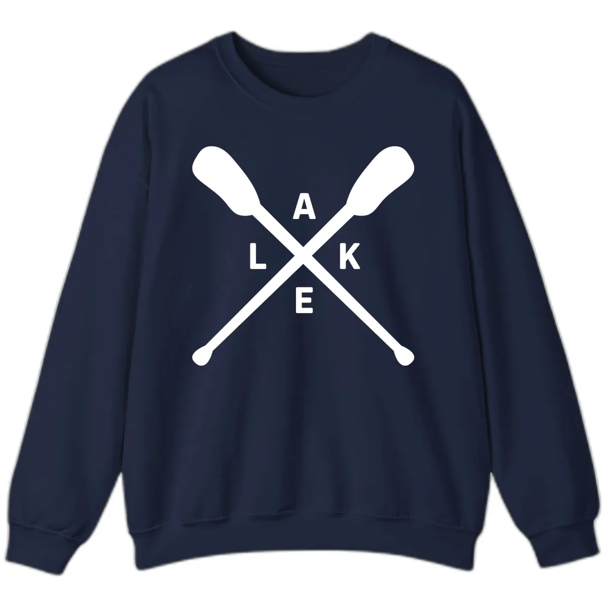 Lake Day Crossed Oars Design Sweatshirt in Navy