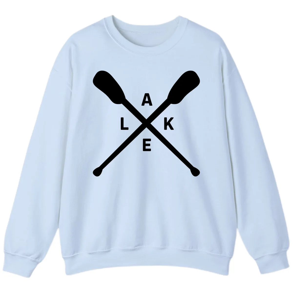 Lake Day Crossed Oars Design Sweatshirt in Light Blue