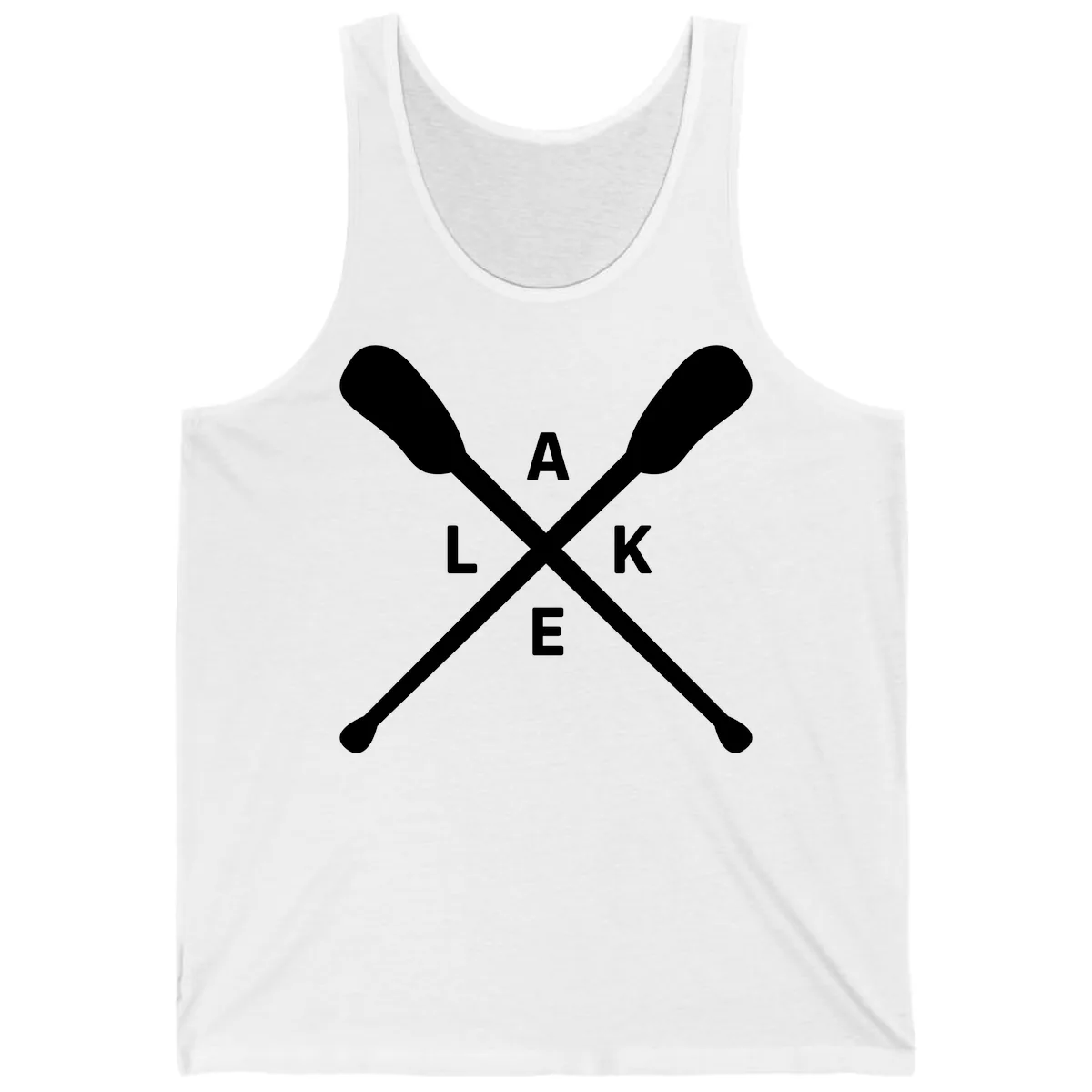 Lake Day Crossed Oars Design Tank in White