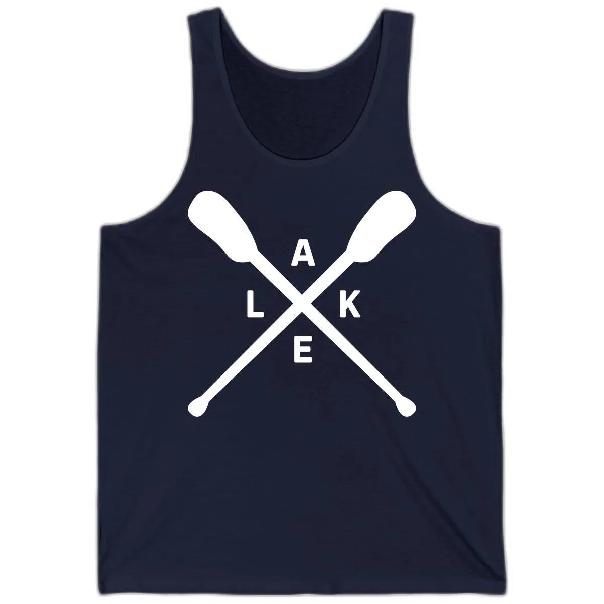 Lake Day Crossed Oars Design Tank in Navy