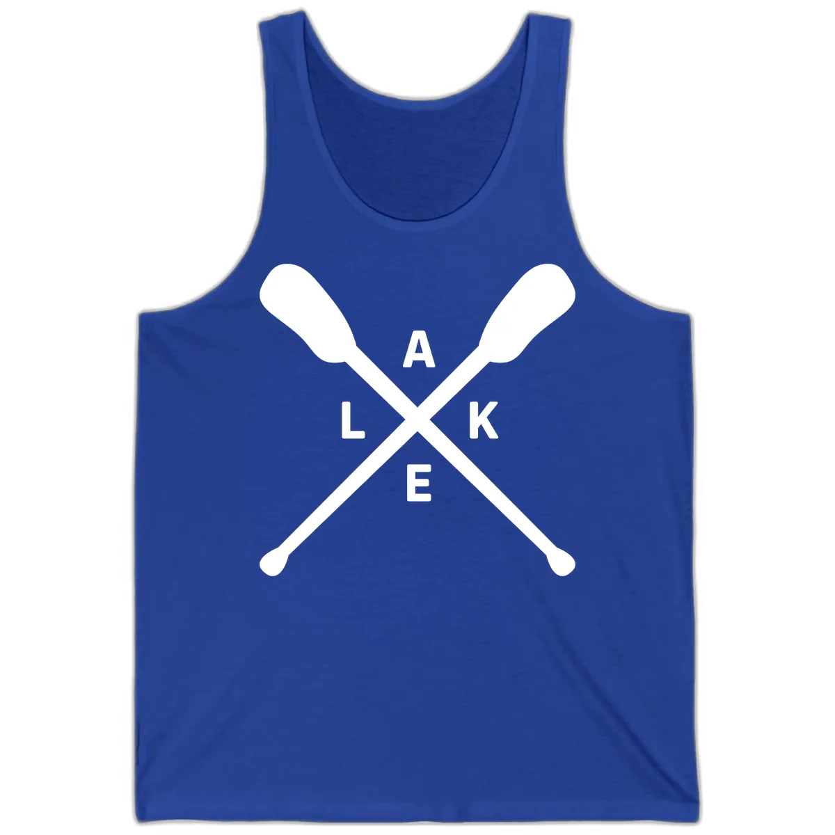 Lake Day Crossed Oars Design Tank in True Royal