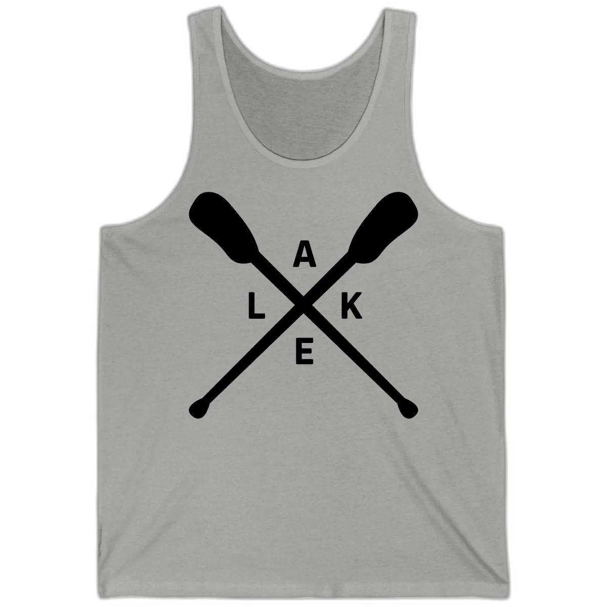 Lake Day Crossed Oars Design Tank in Athletic Heather