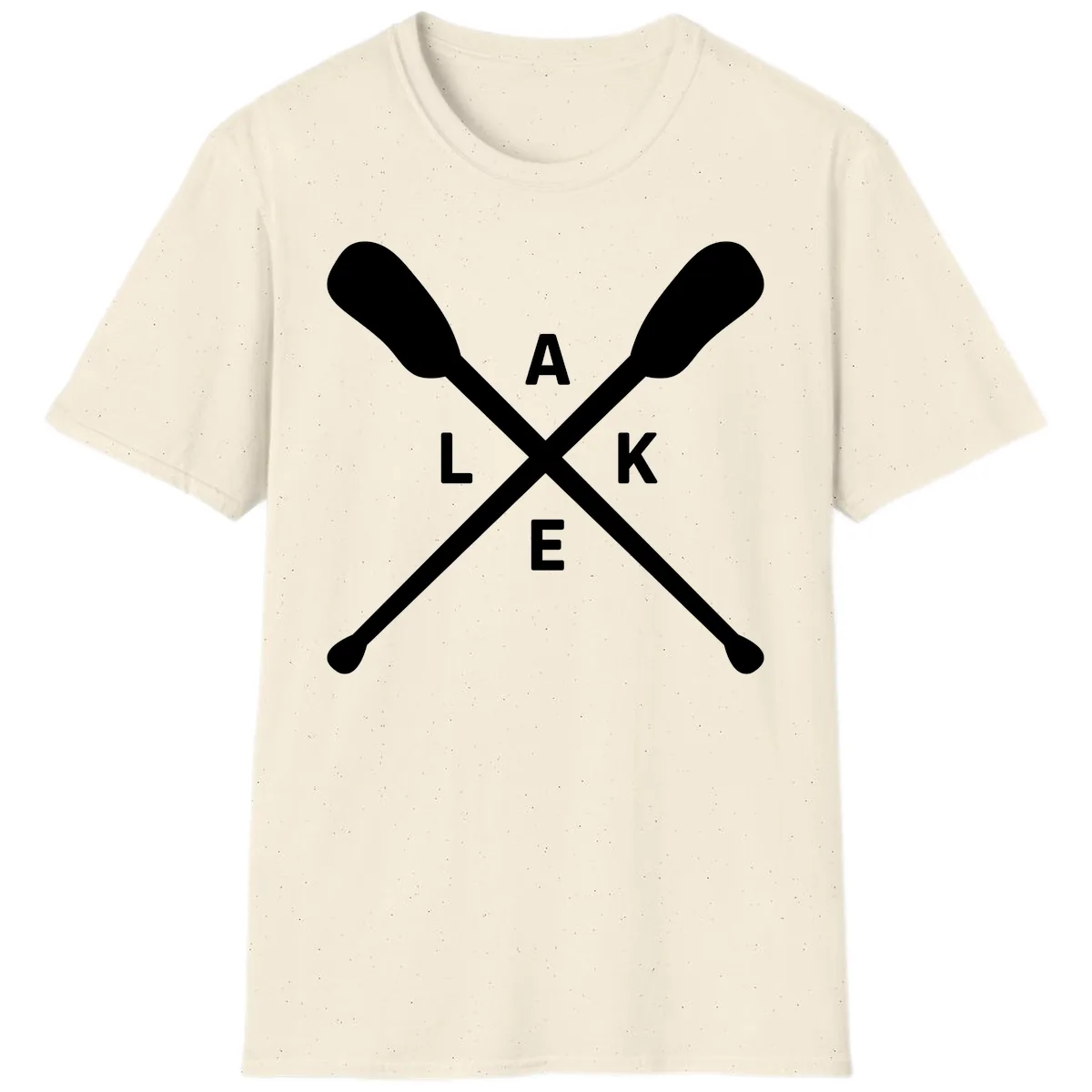 Lake Day Crossed Oars Design T-Shirt in Natural