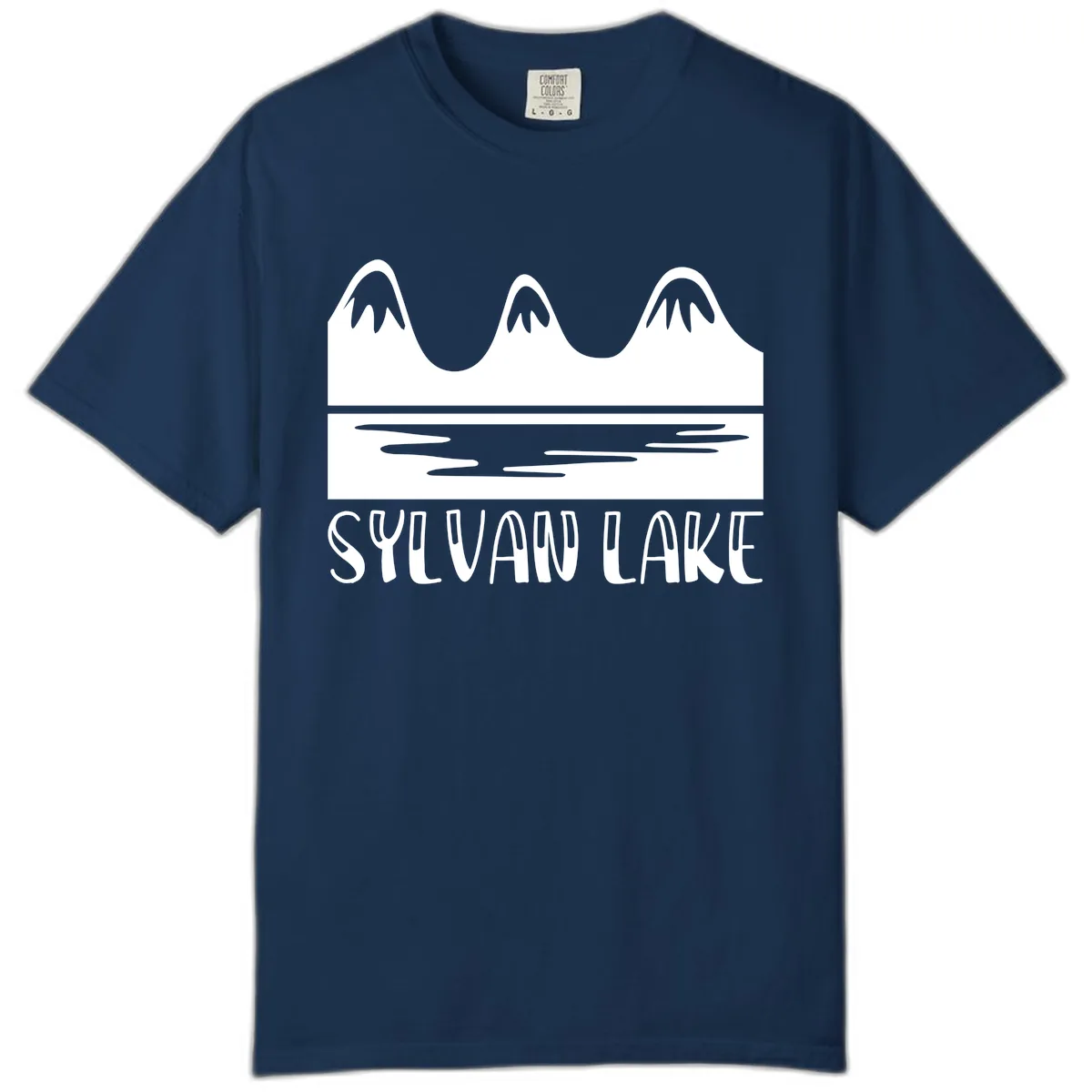 Sylvan Lake Mountain Reflection Comfort Color in Navy