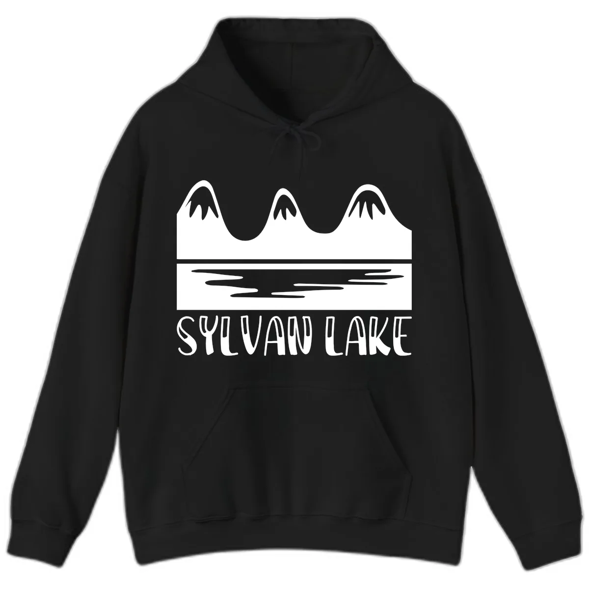 Sylvan Lake Mountain Reflection Hoodie in Black