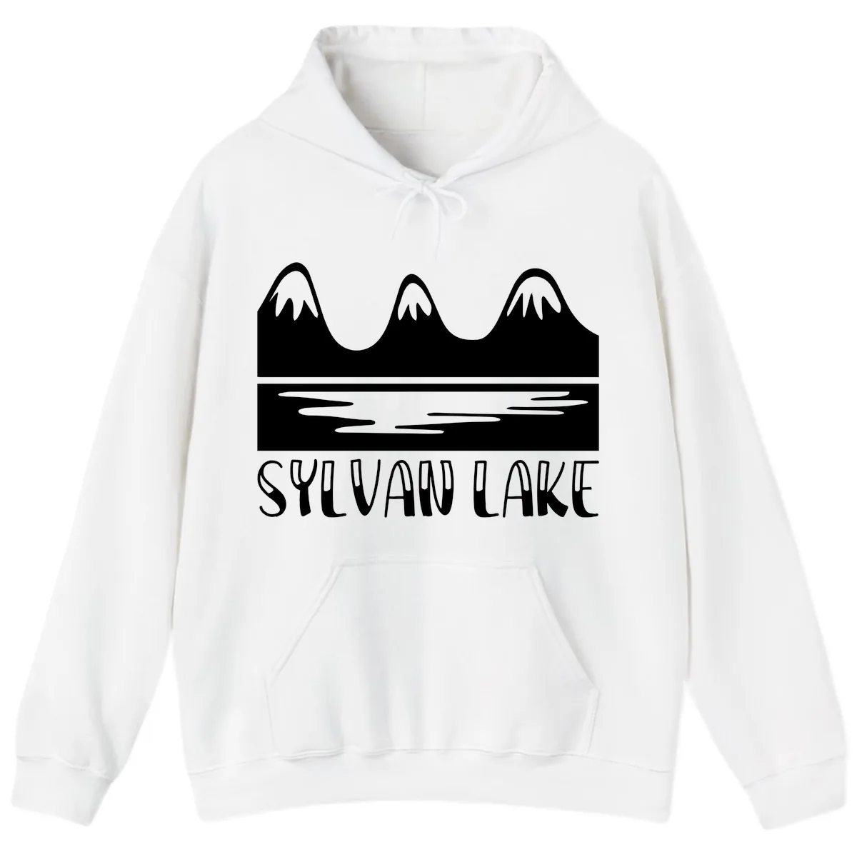 Sylvan Lake Mountain Reflection Hoodie in White